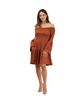 24seven Comfort Apparel 24seven Comfort Apparel 24seven Comfort Elevate Womens Off the Shoulder Bell Sleeve Mini Dress - 1