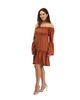 24seven Comfort Apparel 24seven Comfort Apparel 24seven Comfort Elevate Womens Off the Shoulder Bell Sleeve Mini Dress - 2