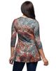 24seven Comfort Apparel 24seven Comfort Apparel Animal Print V-neck Three Quarter Sleeve Tunic Top - 3
