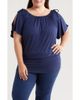 24seven Comfort Apparel 24seven Comfort Apparel Banded Blouson Top - 1