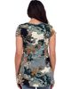 24seven Comfort Apparel 24seven Comfort Apparel Basic Floral Print V-Neck Short Sleeve Flared Tunic Top - 3