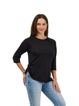 24seven Comfort Apparel 24seven Comfort Apparel Basic Womens Soft Stretch Three Quarter Sleeve Relaxed Top