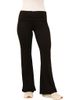 24seven Comfort Apparel 24seven Comfort Apparel Black Bell Bottom Foldover Waist Sweatpants  - 1