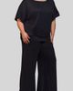 24seven Comfort Apparel 24seven Comfort Apparel Boat Neck Top & Wide Leg Pants Set - 1