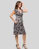 24seven Comfort Apparel 24seven Comfort Apparel Cap Sleeve Black and White V-Neck Knee Length Pocket Dress - 2
