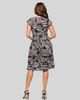 24seven Comfort Apparel 24seven Comfort Apparel Cap Sleeve Black and White V-Neck Knee Length Pocket Dress - 3