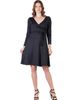 24seven Comfort Apparel 24seven Comfort Apparel Chic V-Neck Long Sleeve Belted Dress - 1