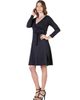 24seven Comfort Apparel 24seven Comfort Apparel Chic V-Neck Long Sleeve Belted Dress - 2