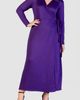 24seven Comfort Apparel 24seven Comfort Apparel Collared Long Sleeve Wrap Front Maxi Dress - 1