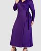 24seven Comfort Apparel 24seven Comfort Apparel Collared Long Sleeve Wrap Front Maxi Dress - 3