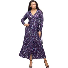 24seven Comfort Apparel 24seven Comfort Apparel Collared Wrap Maxi Dress