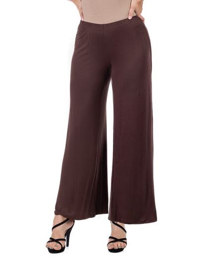 24seven Comfort Apparel 24seven Comfort Apparel Comfortable Solid Color Palazzo Pants