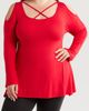 24seven Comfort Apparel 24seven Comfort Apparel Crisscross Strap Jersey Top - 1