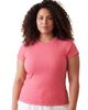 24seven Comfort Apparel 24seven Comfort Apparel Curvy Basic Ribbed Knit Round Neck Short Sleeve Top - 1