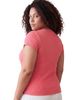 24seven Comfort Apparel 24seven Comfort Apparel Curvy Basic Ribbed Knit Round Neck Short Sleeve Top - 3
