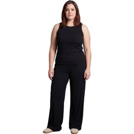 24seven Comfort Apparel 24seven Comfort Apparel Curvy Basic Ribbed Knit Tank Top and Elastic Waist Wide Leg Pant Set