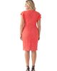24seven Comfort Apparel 24seven Comfort Apparel Curvy Elevate Lace V-Neck Flutter Sleeve Faux Wrap Midi Dress - 3