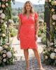 24seven Comfort Apparel 24seven Comfort Apparel Curvy Elevate Lace V-Neck Flutter Sleeve Faux Wrap Midi Dress - 5