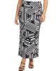 24seven Comfort Apparel 24seven Comfort Apparel Curvy Essential Abstract Print Foldover Waist Maxi Skirt - 1