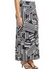 24seven Comfort Apparel 24seven Comfort Apparel Curvy Essential Abstract Print Foldover Waist Maxi Skirt - 2