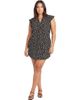 24seven Comfort Apparel 24seven Comfort Apparel Curvy Essential Dots Print V-Neck Round Hem Mini Pocket Shift Dress - 1