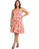 24seven Comfort Apparel 24seven Comfort Apparel Curvy Essential Floral Print Scoop Neck Spaghetti Strap Pocket A-Line Mini Dress - 1