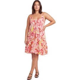 24seven Comfort Apparel 24seven Comfort Apparel Curvy Essential Floral Print Scoop Neck Spaghetti Strap Pocket A-Line Mini Dress