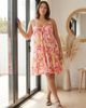 24seven Comfort Apparel 24seven Comfort Apparel Curvy Essential Floral Print Scoop Neck Spaghetti Strap Pocket A-Line Mini Dress - 5