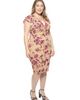 24seven Comfort Apparel 24seven Comfort Apparel Curvy Essential Flutter Sleeve Faux Wrap Knee Length Dress - 2