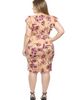24seven Comfort Apparel 24seven Comfort Apparel Curvy Essential Flutter Sleeve Faux Wrap Knee Length Dress - 3