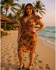 24seven Comfort Apparel 24seven Comfort Apparel Curvy Essential Flutter Sleeve Faux Wrap Knee Length Dress - 5