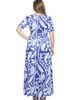 24seven Comfort Apparel 24seven Comfort Apparel Curvy Essential Paisley Scoop Neck Elbow Sleeve A-Line Maxi Dress - 3