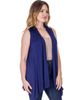 24seven Comfort Apparel 24seven Comfort Apparel Draped Open Front Sleeveless Cardigan Vest - 2