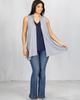 24seven Comfort Apparel 24seven Comfort Apparel Draped Open Front Sleeveless Cardigan Vest - 5