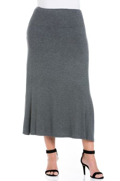 24seven Comfort Apparel 24seven Comfort Apparel Elastic Waist Maxi Skirt