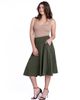 24seven Comfort Apparel 24seven Comfort Apparel Elastic Waist Pleated Pocket Midi Skirt - 2