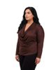 24seven Comfort Apparel 24seven Comfort Apparel Elevate Curvy Cowl Neck Long Sleeve Top - 2