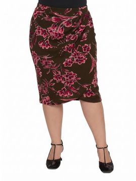 24seven Comfort Apparel 24seven Comfort Apparel Elevate Curvy Elastic High Waist Knee Length Tulip Pencil Skirt