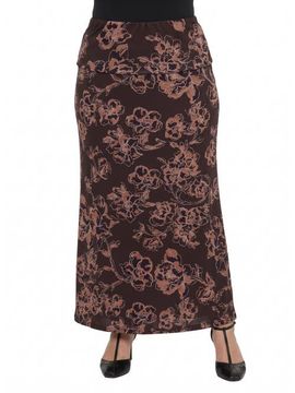 24seven Comfort Apparel 24seven Comfort Apparel Essential Curvy Elastic Waistband Maxi Skirt