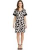 24seven Comfort Apparel 24seven Comfort Apparel Essential Petite Abstract Print Short Sleeve Knee Length T Shirt Dress - 1