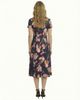 24seven Comfort Apparel 24seven Comfort Apparel Essential Petite Floral Print Short Sleeve Boat Neck Fit N Flare Pocket Midi Dress - 3