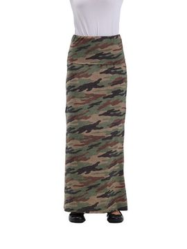 24seven Comfort Apparel 24seven Comfort Apparel Essential Womens Soft Stretch Elastic Waist Maxi Skirt