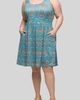 24seven Comfort Apparel 24seven Comfort Apparel Filigree Print Fit & Flare Dress - 1