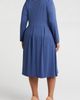 24seven Comfort Apparel 24seven Comfort Apparel Fit & Flare Long Sleeve Jersey Midi Dress - 2