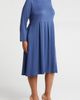 24seven Comfort Apparel 24seven Comfort Apparel Fit & Flare Long Sleeve Jersey Midi Dress - 3