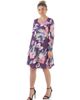 24seven Comfort Apparel 24seven Comfort Apparel Floral Long Sleeve Knee Length Dress - 2
