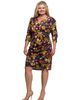 24seven Comfort Apparel 24seven Comfort Apparel Floral Print Faux Wrap Dress - 2
