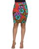 24seven Comfort Apparel 24seven Comfort Apparel Floral Print Knee Length Pencil Skirt - 1