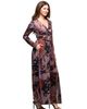 24seven Comfort Apparel 24seven Comfort Apparel Floral Print Long Sleeve Wrap Maxi Dress - 2
