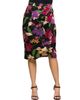 24seven Comfort Apparel 24seven Comfort Apparel Floral Print Midi Pencil Skirt - 1